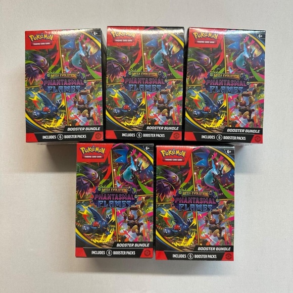Pokemon Phantasmal Flames Booster Bundle - Red Black and Blue